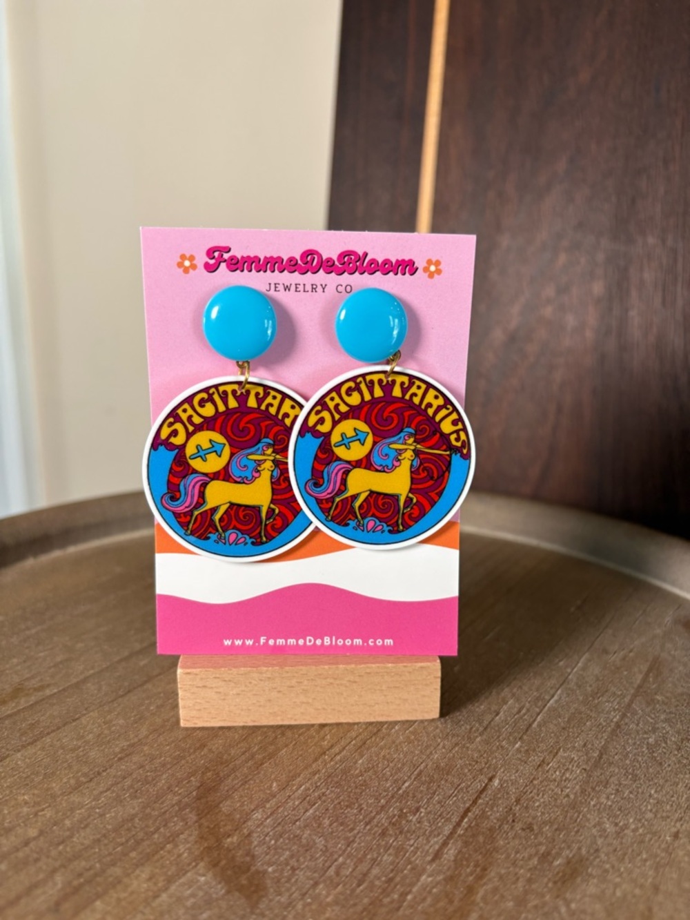 💛BOGO💛 FemmeDeBloom Sagittarius 60s style Zodiac Drop Earrings